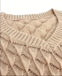 Preview: Damen Strickpullover mit Skalenmuster, V-ausschnitt, Khaki-Farbe