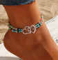 Preview: 1er Knöchelkettchen oder 3-teiliges Boho Fußkettchen-Set – Elastisch mit Kristallperlen & Doppelherz-Design – Natürlich & elegant – Geschenk für Damen – 3 Farben