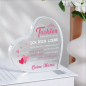 Preview: Acryl Herz, Acrylherz, Acryl Aufsteller, mit Spruch:"An meine Tochter, vergiss nie, dass ich dich liebe..."