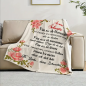 Preview: Kuscheldecke, Flanelldecke, Bedruckte Decke für die Schwester mit Spruch „An meine Schwester für all die Momente" Mit Blumenornamenten