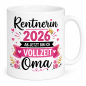 Preview: Schwarzweiße oder weiße Tasse "Rentner / Rentnerin 2026, Ich bin jetzt Vollzeit Opa / Oma"