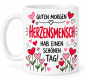 Preview: Guten Morgen Tasse mit Spruch Herzensmensch – Geschenk für Lieblingsmenschen