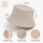 Preview: 2er Set Hüte, Party Hut, Bucket Hat, Fischer Hut, Hut bedruckt mit Spruch: HACKE DICHT - Farbe sand