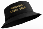 Preview: Party Hut, Bucket Hat, Fischer Hut, Hut bedruckt mit Spruch: LIEBEVOLL Lieber VOLL - goldene Schrift