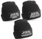 Preview: 2er oder 3er Set One Size Beanie, Mütze bedruckt mit Spruch: Das Jüngste, Das Mittlere, Das Älteste KiND - REGELN der Familie