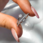 Preview: Verstellbarer Ring, Wickelring, mit glänzenden Zirkonia im Blumendesign