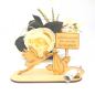 Preview: Babyalarm!!! Holz Geschenk mit Storch, Baby und Schild zur Geburt Taufe Nachwuchs Geldgeschenk
