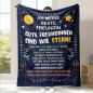 Preview: Kuscheldecke, Flanelldecke, Bedruckte Decke für Freundin, mit Motiv "An meine beste Freundin" blau