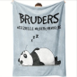 Preview: Kuscheldecke, Flanelldecke, Bedruckte Decke für den Bruder, mit Spruch „Bruders Offizielle Nickerchendecke"