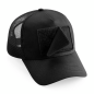 Preview: Schwarze Mesh Cap – Basecap mit Klettpatch - Schwarze Trucker Cap mit Netzrückseite, verstellbar: Geiler Typ mit Glatze o. Geiler typ mit Bauch o. Geiler Typ mit Bart