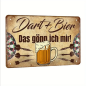 Preview: Retro-Metallschild Vintage Blechschild „Dart & Bier das gönn ich mir“