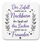 Preview: Nachbarn Freunde Tasse – Der Zufall machte uns zu Nachbarn, das Lachen machte uns zu Freunden – Geschenk für Nachbarn | Schwarz-Lila Design