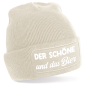 Preview: One Size Beanie, Mütze mit Spruch: Der Schöne und das Bier