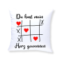Preview: Kissen oder Tasse "Du hast mein Herz gewonnen" - Motiv: Tic Tac Toe Spiel