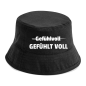 Preview: Party Hut, Bucket Hat, Fischer Hut, Hut bedruckt mit Spruch: Gefühlvoll - Gefühlt VOLL