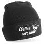 Preview: One Size Beanie, Mütze mit Spruch: Geiler Typ mit Glatze o. Geiler typ mit Bauch o. Geiler Typ mit Bart
