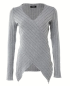 Preview: Damen Strickpullover Langarmpullover, Geripptes Pullover, Wickelpullover