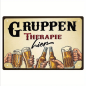 Preview: Retro-Metallschild Vintage Blechschild „Gruppen Therapie hier..."