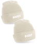 Preview: 2er Set One Size Beanie, Mützen mit Spruch: Hacke Dicht