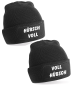 Preview: 2er Set One Size Beanie, Mützen mit Spruch: Voll Hübsch Hübsch Voll, Partner Mützen, Couple Beanies