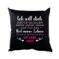 Preview: Schwarzes Kissen mit Spruch „Ich will dich heute, morgen, nächste Woche, nächsten Monat, nächstes Jahr und für den Rest meines Lebens“ – Ich liebe dich – romantische Kissenhülle als Geschenk für Partner