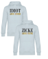 Preview: 2er Set Premium Kapuzenpullover, Partnerhoodies - Idiot aber ihrer, Zicke aber seine