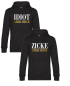 Preview: 2er Set Premium Kapuzenpullover, Partnerhoodies - Idiot aber ihrer, Zicke aber seine