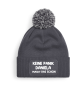 Preview: One Size Beanie mit Pompon, Bommelmütze mit Spruch: Keine Panik... Wunschname macht das schon