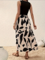 Preview: Damenkleid, Freizeitkleid Trägerkleid 2 Farbig schwarz ecru mit Blattmuster