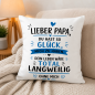Preview: Tasse oder Kissen „Liebe Mama o. Lieber Papa, du hast so Glück mich zu haben“ – Geschenk für Mama, Papa | Muttertag, Vatertag | Geburtstag | Humor Geschenkidee