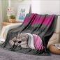 Preview: Kuscheldecke, Flanelldecke, Bedruckte Decke für Mama, mit Motiv "Mama´s Schnarchecke" grau rosa