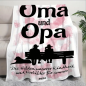 Preview: Kuscheldecke, Flanelldecke, Bedruckte Decke für Oma und Opa, für Großeltern mit Motiv "Oma und Opa -die Helden unserer Kindheit..."