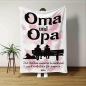 Preview: Kuscheldecke, Flanelldecke, Bedruckte Decke für Oma und Opa, für Großeltern mit Motiv "Oma und Opa -die Helden unserer Kindheit..."