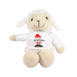 Preview: Stofftier, Kuscheltier mit Weihnachtsmuster: Hase, Bär, Giraffe, Elefant, Schaf mit Wunschnamen und Mini Tshirt - Motiv nach Wahl - Nikolaus, Wichtel, Keks, Rentier