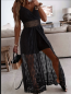 Preview: Eleganter Damen-Spitzen-Overall , Femininer Jumpsuit mit V-Ausschnitt – Ärmellos, Einfarbig