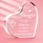Preview: Acryl Herz, Acryl Aufsteller, mit Spruch:"An meine Schwester..." Muster 2 (weiß)