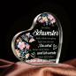 Preview: Acryl Herz, Acryl Aufsteller, mit Spruch:"An meine Schwester - egal, wohin wir gehen..."