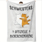 Preview: Kuscheldecke, Flanelldecke, Bedruckte Decke für die Schwester, mit Spruch „Schwesters Offizielle Nickerchendecke"