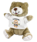 Preview: Stofftier, Kuscheltier, Teddy, Teddybär mit Wunschnamen und Mini Tshirt - Motiv Schulkind Faultier
