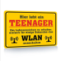Preview: Retro-Metallschild Blechschild "Hier lebt ein Teenager..."