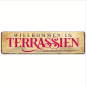 Preview: 1Stk. Metall Aluminium Blechschild Willkommen in Terrassien