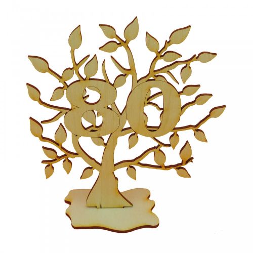 Lebensbaum zum Geburtstag mit Zahl stehend, Personalisiert