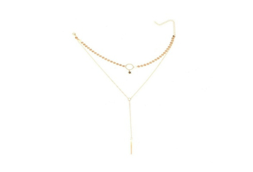 Lange Halskette mit Stern und Pailletten goldfarbig