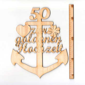 Anker Goldene Hochzeit Aufschrift und Zahl 50