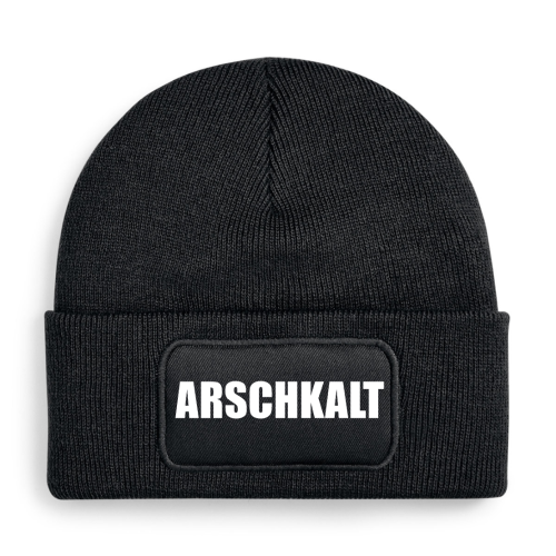 One Size Beanie, Mütze mit Spruch: Arschkalt