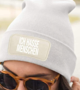 Preview: One Size Beanie, Mütze mit Spruch: Ich hasse Menschen