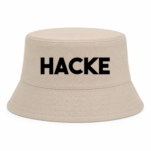 2er Set Hüte, Party Hut, Bucket Hat, Fischer Hut, Hut bedruckt mit Spruch: HACKE DICHT - Farbe sand
