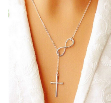 Halskette mit Kreuz und Unendlichkeitszeichen