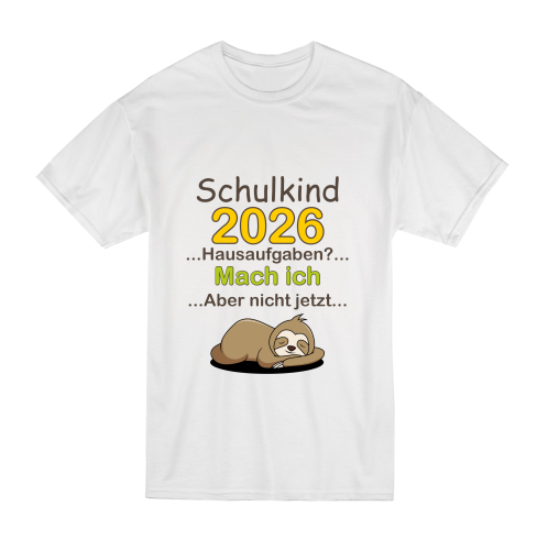Kinder T-Shirt Modell: Schulkind 2026 Hausaufgaben...