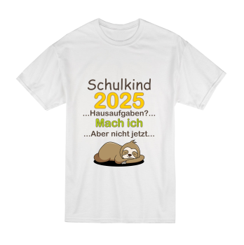 Kinder T-Shirt Modell: Schulkind 2025 Hausaufgaben...